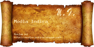 Modla Indira névjegykártya